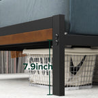 Zinus Kai Bamboo And Metal Platform Bed Frame With Headboard, No Box Spring Needed, Easy Assembly, Twin, Brown