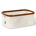 Bigso Storage Basket for Organizing Home & Office  Collapsible Storage Bin, Decorative Basket with Handles and Bamboo Frame  M