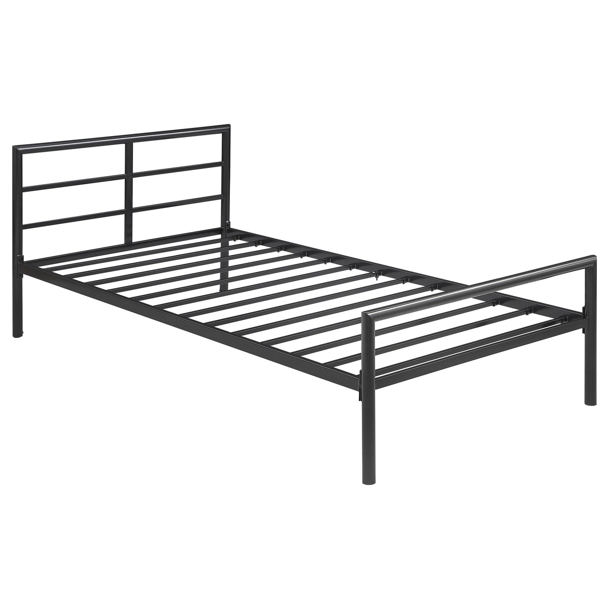 Coaster Home Furnishings Fisher Contemporary Twin Size Open Frame Bed Frame Platform Bed 30-inch Headboard Gunmetal 300279T