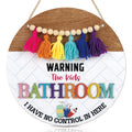 HOURIA 3D Rainbow Kids Bathroom Decor,11.5Toddler Bathroom Door Decorations with Tassels Garland Boho Boys Girls Bathroom Toilet