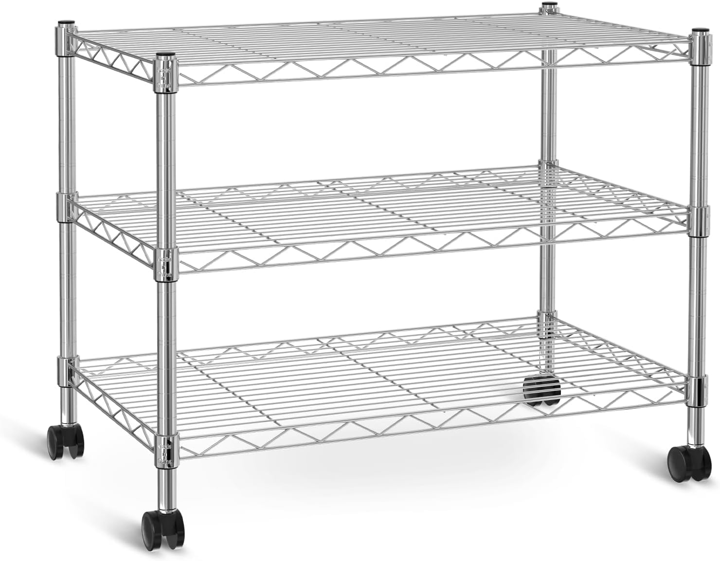 Simple Deluxe 3-Tier Storage Shelves, 750 Lbs Loading Capacity, 24.02 W x 13.78 D x 21.97 H Shelving Unit for Garage, Pantry and