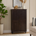 Nilkamal Kaira 4 Door Shoe Rack | Freestanding Wooden Shoe Rack | Closed Storage Organizer For Entryway, Hallway| Wenge