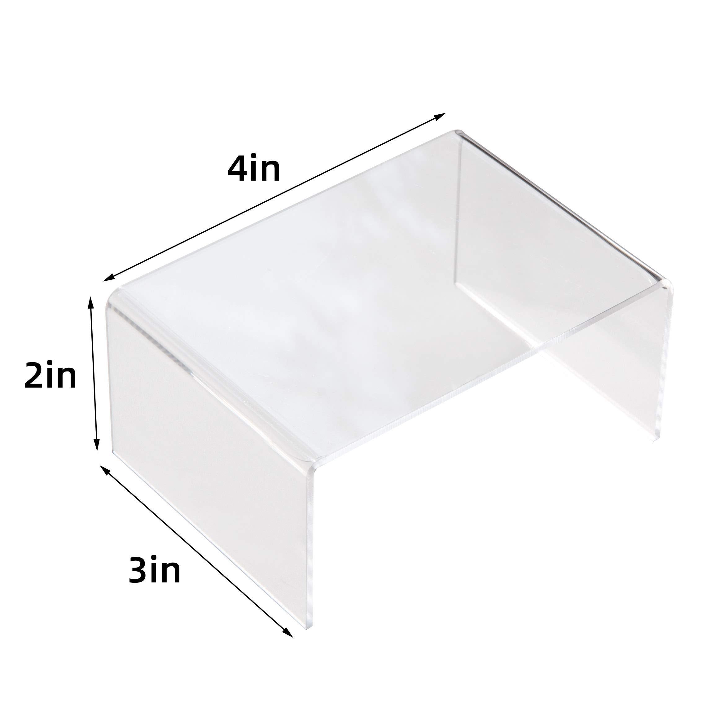 Bycy Clear Acrylic Riser Lot Of 10 For Jewels, Cupcakes, Tea Sets, Clear Cupcake Stand For Small Toys And Cosmetics (10P-2*3*4)