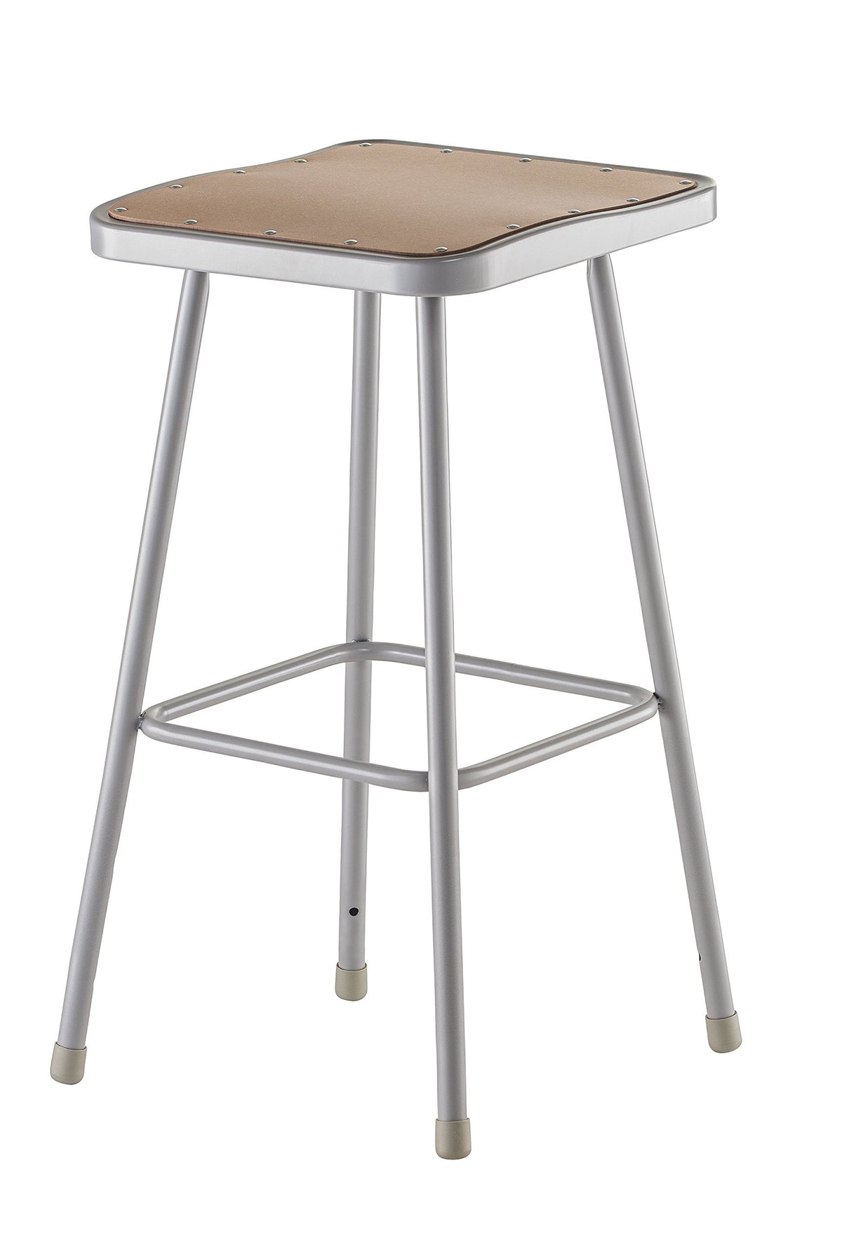 National Public Seating 6330 Grey Steel Stool with 30&quot; Square Hardboard Seat