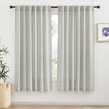 Ryb Home Grey Curtains Linen Blend Drapes, Semi Sheer Light Filtering Privacy Uv Protection Back Tab Draperies For Living Room,