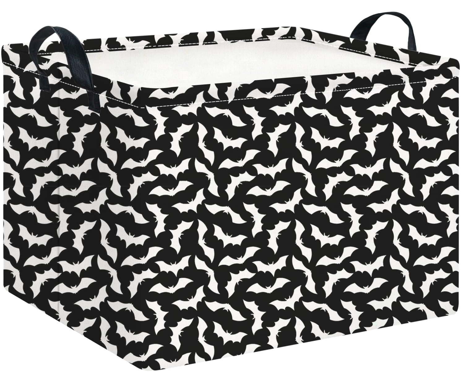CLOCOR Rectangular Storage Basket Empty,Gift Basket,Waterproof Storage Bin with Handles,Room Decor(Unique Bat)