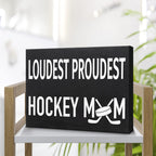 Jennygems Hockey Mom Gifts, Loudest Proudest Hockey Mom Wooden Sign, Decor And Wall Hanging, Made In Usa