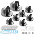 Door Stopper 8 Pack, Magnetic Door Stop, Dome Shaped Stainless Steel Brushed Satin Nickel Door Stop, Modern Soft-Catch Mute Door