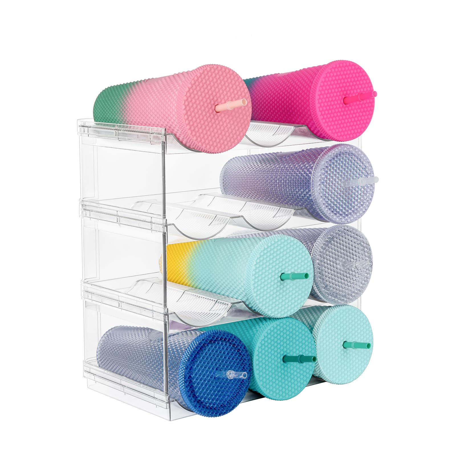 Hogarswe Water Bottle Organizer, Storage Holder For Kitchen Organization,Fridge, Pantry,Cabinet,Countertop,Cupboard- Plastic Cup