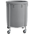 ELYKEN Laundry Basket with Wheels, 45 Gallons Rolling Laundry Hamper with Removable Bag and Steel Frame, Round Laundry Cart with