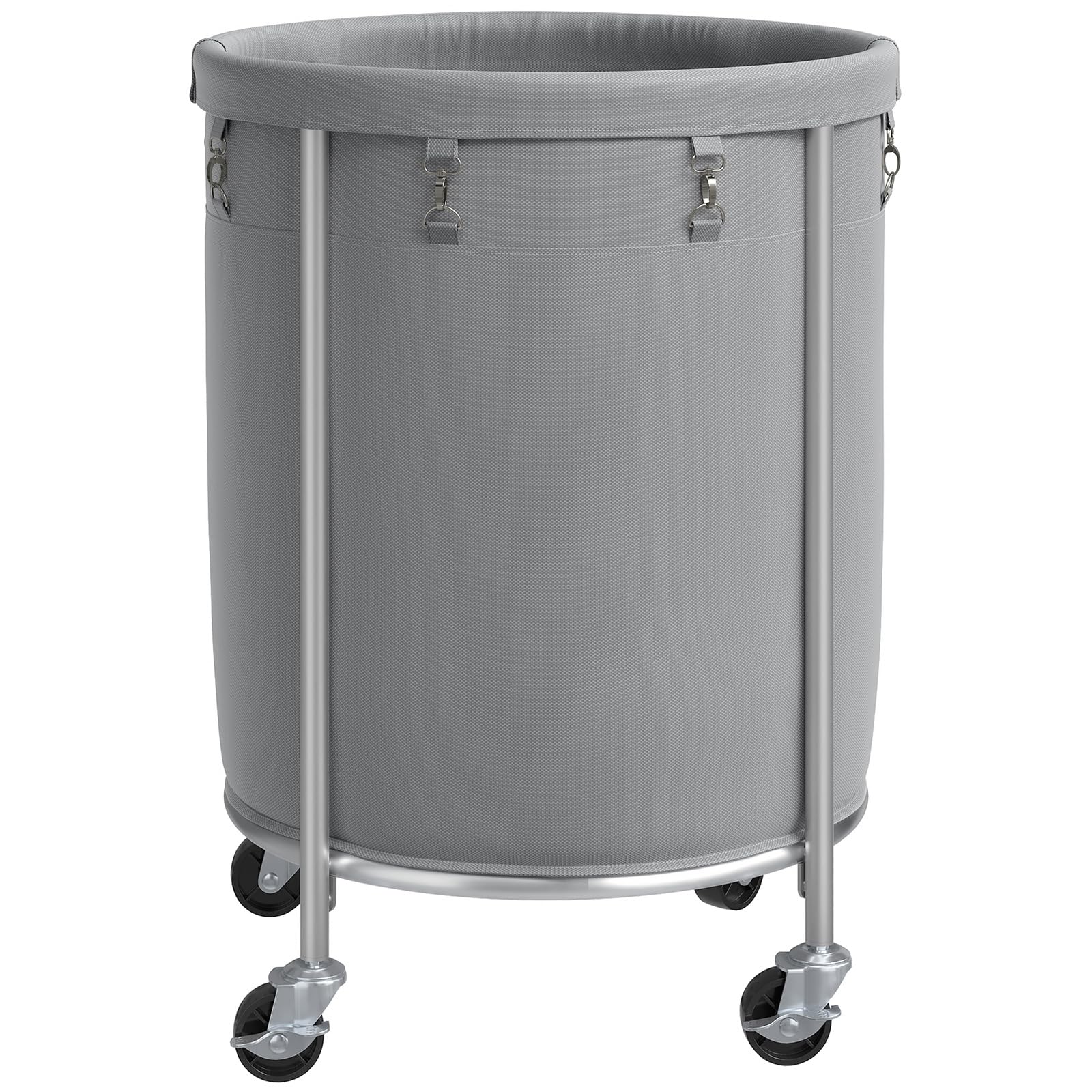 ELYKEN Laundry Basket with Wheels, 45 Gallons Rolling Laundry Hamper with Removable Bag and Steel Frame, Round Laundry Cart with