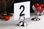 New Star Foodservice 23367 Split-Ring Style, Place Card/Table Number Holder, 2.5 X 2.33 Inch, Silver, Set Of 12