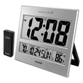 Sharp Atomic Clock - Atomic Accuracy - Never Needs Setting! -Silver Tech Style - Jumbo 3 Easy to Read Numbers - Indoor/Outdoor T