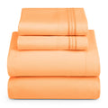 Hearth & Harbor Cal King Size Sheets - 4 Piece Bed Sheet Set, Hotel Luxury Double Brushed Bed Sheets - Extra Soft Bedding Sheets & Pillowcases, California King, Apricot Orange