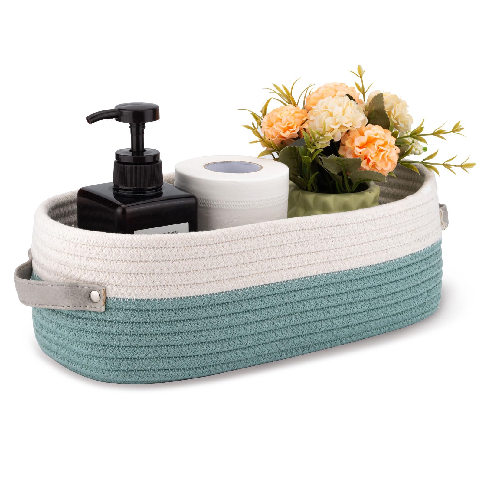 Oradrem Cotton Rope Woven Basket Toilet Paper Baskets for Organizing Decorative Basket for Boho Decor Small Storage Basket Gift 