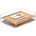 Sanrui 2 Tier Acrylic Stackable Paper Letter Tray, Vertical A4 File Desk Organizer And Accessories Sorter Tray, Clear Workspace