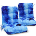 Eagle Peak Tufted Outdoor/Indoor Seat/Back Chair Cushions, Set Of 2, 42' X 21', Tie Dye Blue