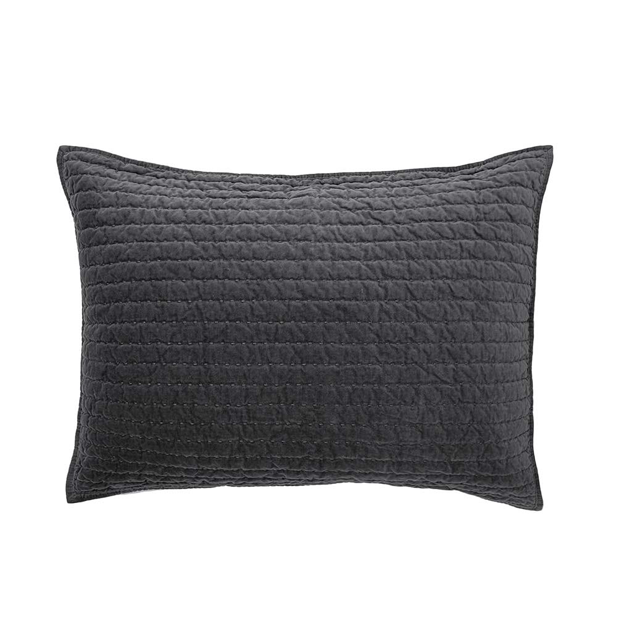 Elegant Life Home Bed Pillow Sham Royal Cotton Velvet Pic-Stitch King Pillow Sham - 20' X 36', Gray, 1 Piece