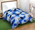 Sky Tex Blue Color 3D Prints Hexagons Printed 280 Tc Glace Cotton Single Bed Ac Reversible Comforter