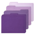 Whaline 24 Pack Purple File Folders Letter Size 4 Colors Gradient Purple File Pockets With 1/3 Cut Tab For Home Office Classroom