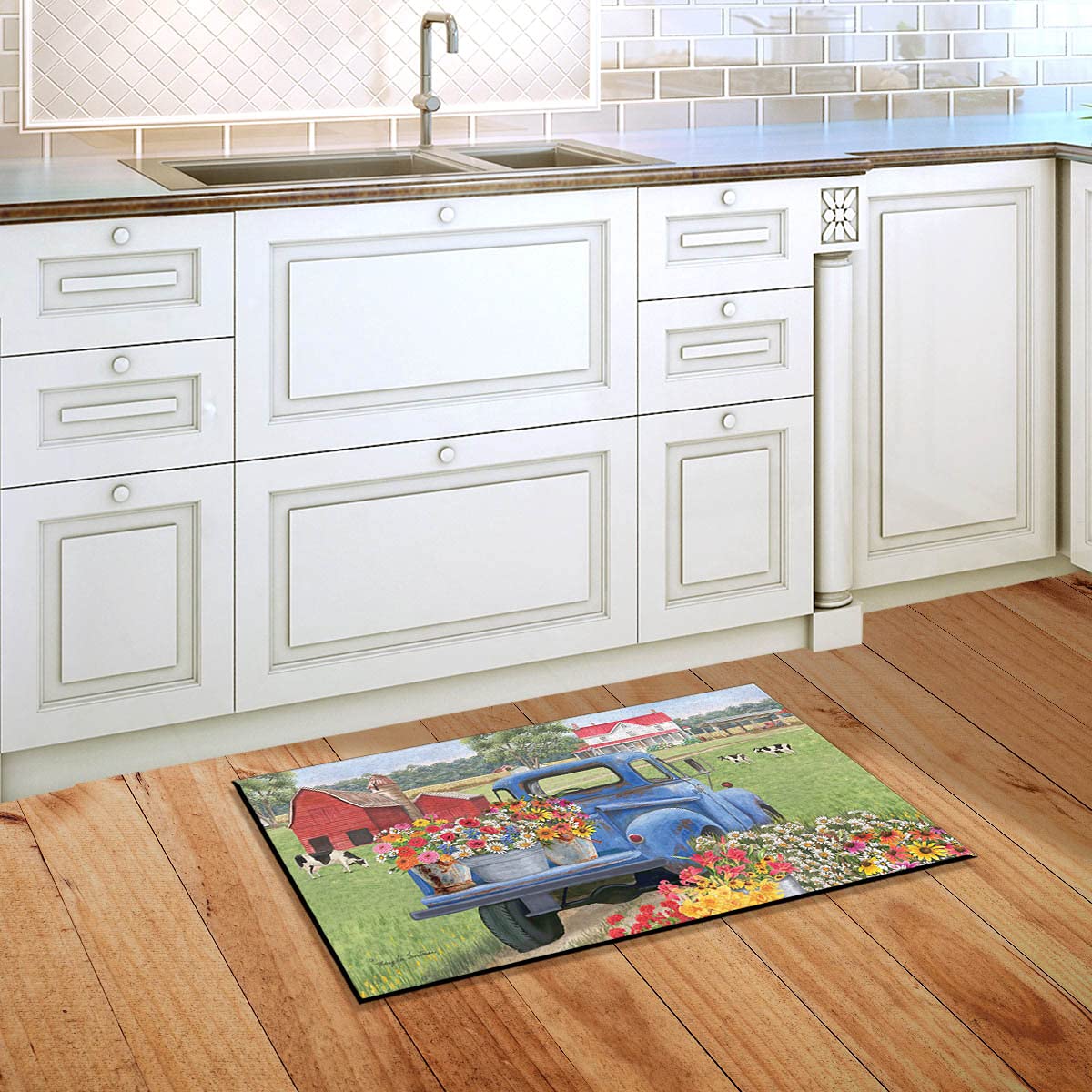 Briarwood Lane Day On The Farm Spring Doormat Pick-Up Truck Indoor Outdoor 30' X 18'