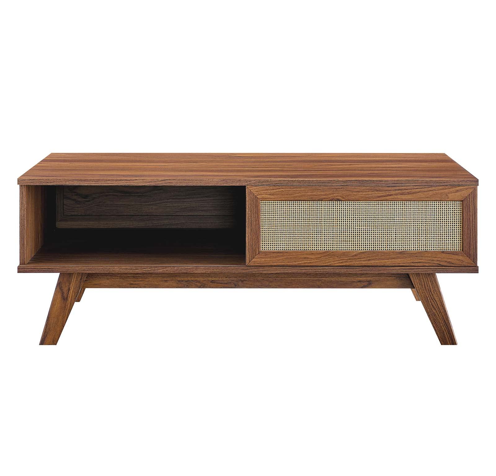 Modway Soma Modern Rattan, 43&Quot; Coffee Table, Walnut