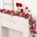 Suncalla 6 Ff Valentine's Day Garland Romantic Artificial Spring Garlands with Rose Tulips Flowers Heart Berries Farmhouse Flora