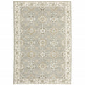 HomeRoots 510098 10 x 13 ft. Gray Ivory Tan Brown & Gold Oriental Power Loom Stain Resistant Rectangle Area Rug