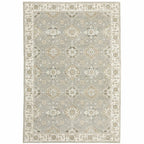 HomeRoots 510098 10 x 13 ft. Gray Ivory Tan Brown & Gold Oriental Power Loom Stain Resistant Rectangle Area Rug