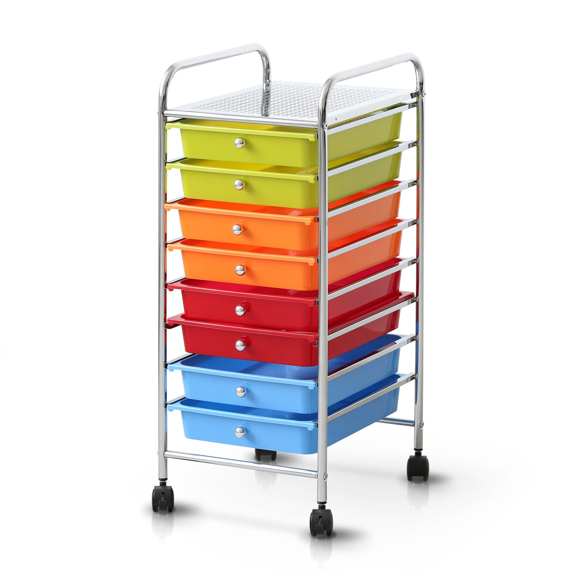 Furinno Wayar 8-Drawer Trolley, Rainbow