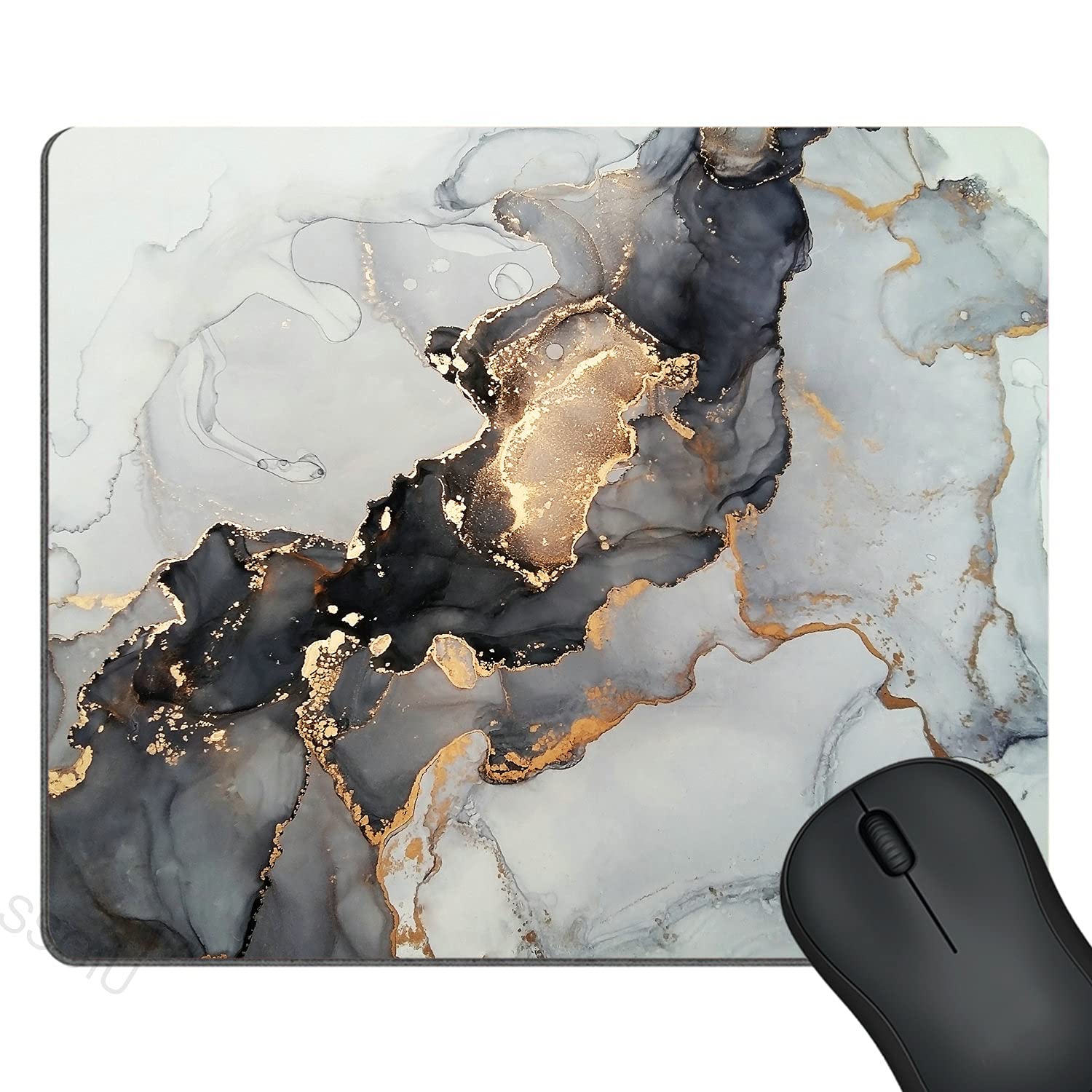 Ssoiu Grey Marble Rectangular Mouse Pad,Beautiful Mouse Mat, Cute Mouse Pad With Design, Non-Slip Rubber Base Mousepad, Office M