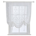 Homeyho Roman Curtains For Kitchen Windows Sheer Curtain For Bed Semi Sheer Curtain Floral Curtains Tie Up Embroidery Curtains F