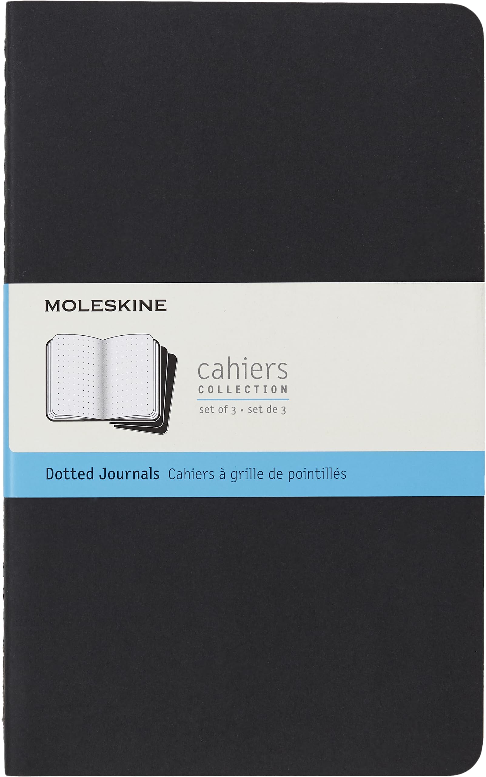 Moleskine Cahier Journal, Soft Cover, Large (5' X 8.25') Dotted, Black, 80 Pages (Set Of 3)