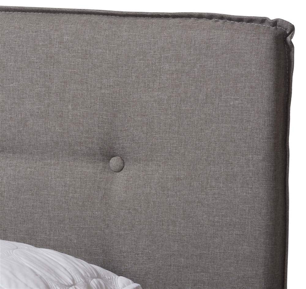 Baxton Studio Audrey Modern and Contemporary Light Grey Fabric Upholstered Full Size Bed