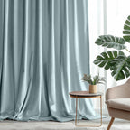 Lazzzy Baby Blue Velvet Curtains Room Darkening Thermal Insulated Curtains 84 Inch Long Window Drapes For Bedroom Living Room Super Soft Luxury Rod Pocket Window Treatment, 2 Panels