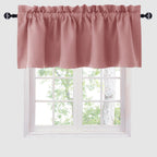 Hiasan Valance Curtains For Kitchen Blackout Thermal Insulated Solid Window Curtain Valance, Dusty Rose, 42 X 18 Inches, 1 Panel