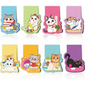 Wxiben Cats Magnetic Bookmarks Gifts - 8Pcs Cute Cats Magnetic Bookmark Cartoon Cat Bookmark Magnets Page Clip Gifts Pet Book Ma