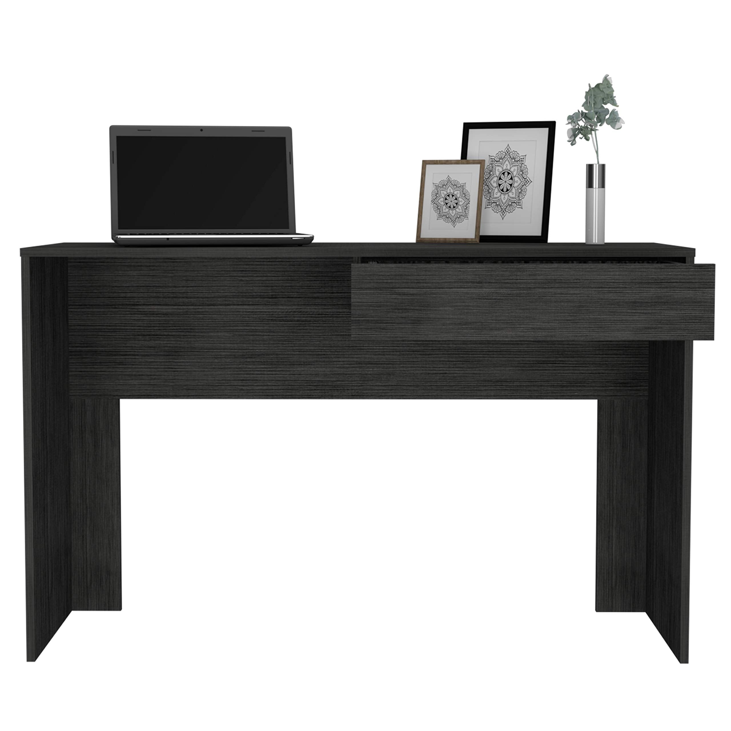 FM FURNITURE Tampa Writing Desk with Drawer, Smokey Oak