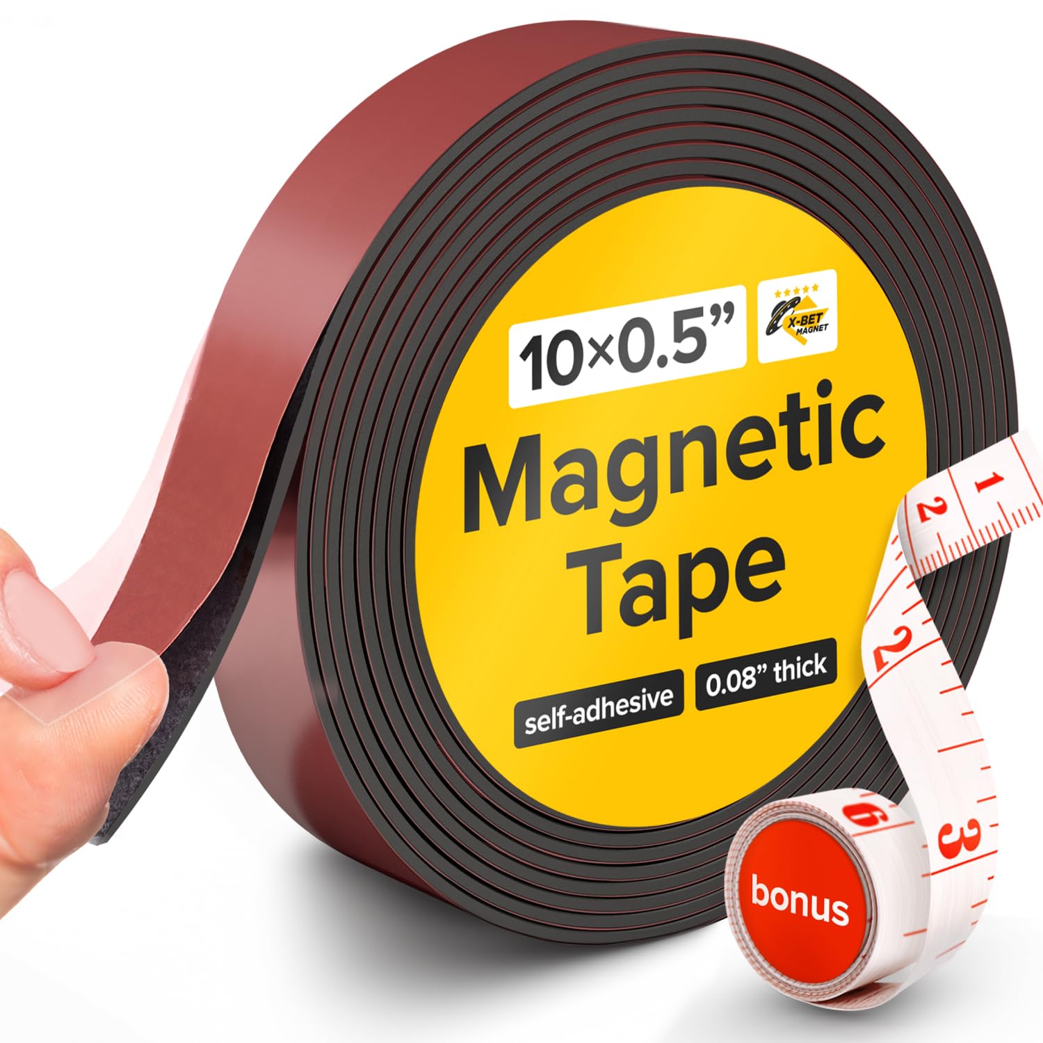 Flexible Magnetic Tape - Magnetic Strip With Strong Self Adhesive - Ideal Magnetic Roll For Craft And Diy Projects - Sticky Magn