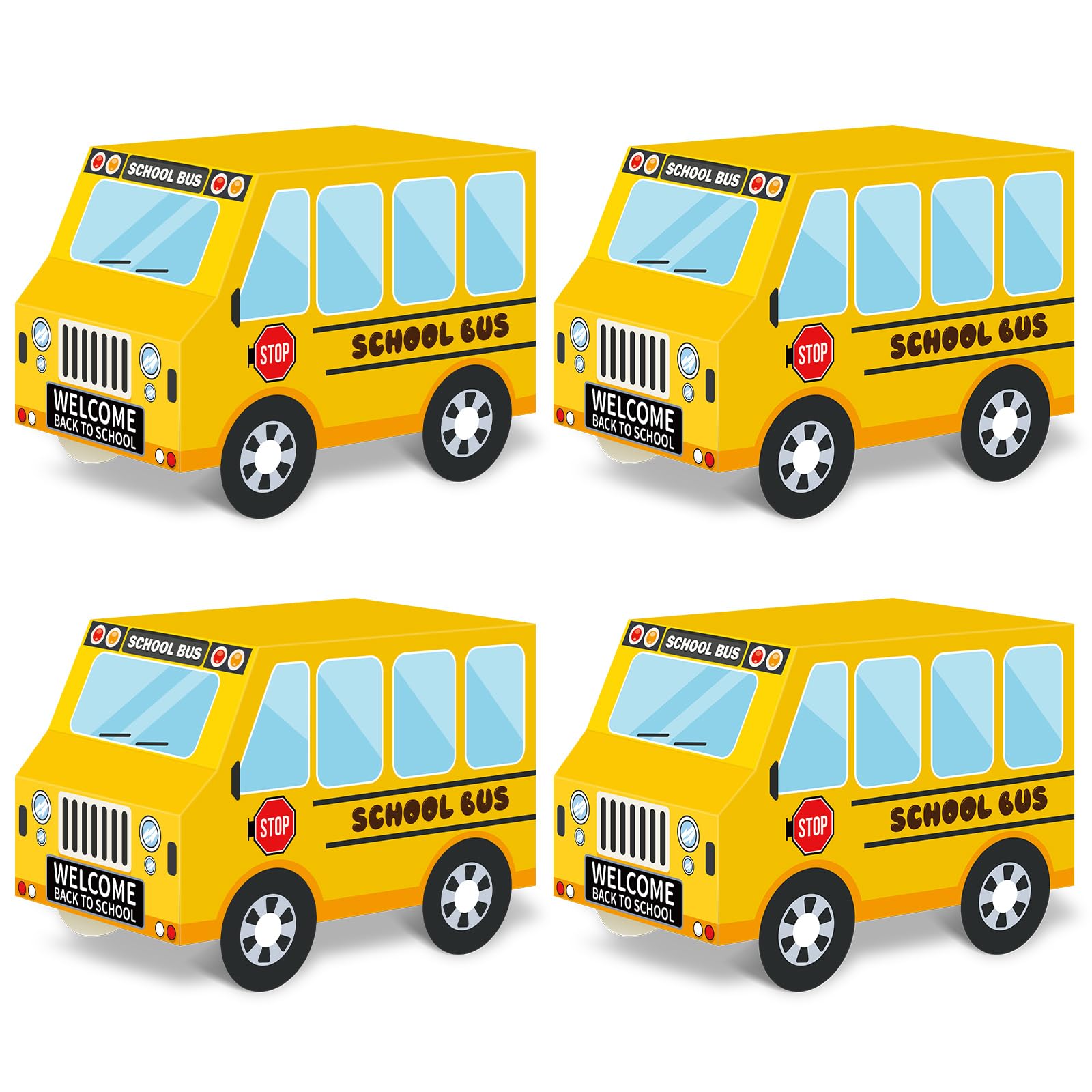 24 PCS School Bus Party Treat Boxes School Bus Decorations Back to School Party Favor Boxes First Day of Yellow School Bus Candy