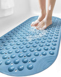 DEXI Bathtub Mat Non Slip 16x35, Shower Floor Mats for Bathroom Bath Tub, Washable Oval Bathmat with Suction Cups and Drain Hole