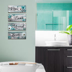 Sunnyray 4 Pcs Farmhouse Bathroom Wall Decor Sign Daisy Tulip Flowers And Butterfly Bathroom Wall Art Relax Soak Unwind Breathe