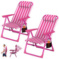 Suteck Backpack Beach Chairs for Adults 2 Pack, 6-Position Folding Reclining Chair with Cooler Bag & Cup Holder, Lightweight Por