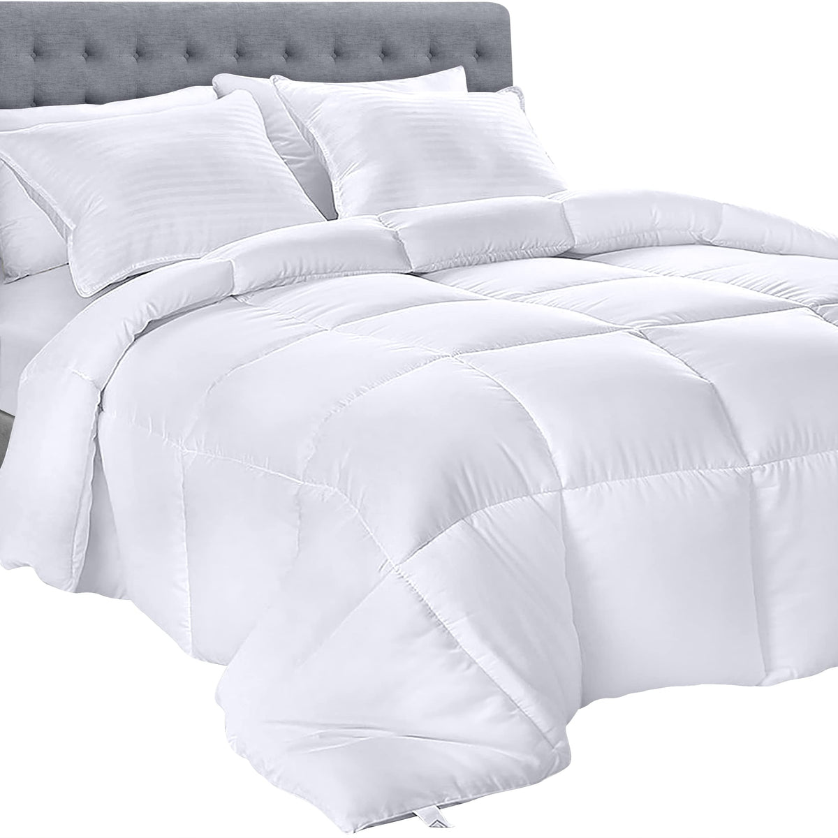 Utopia Bedding Down Alternative Comforter (Twin, White) - All Season Comforter - Plush Siliconized Fiberfill Duvet Insert - Box