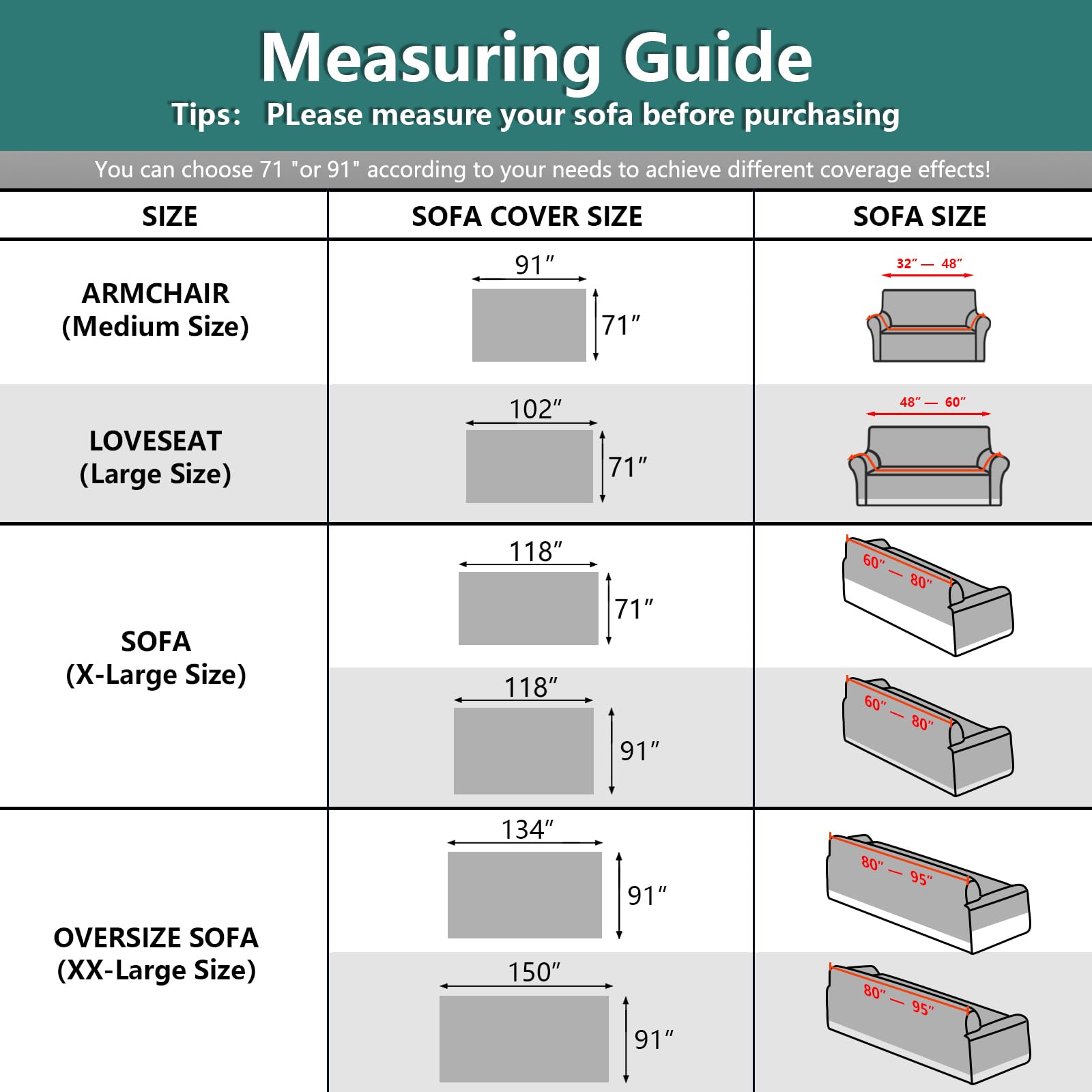 Mysky Home Couch Cover Sage Green Sofa Covers, Sectional Couch Covers For 3 Cushion Couch, Geometrical Couch Cover Living Room Sofa Throws Sofa Slipcovers For Pets, Dogs(Xxx-Large, 91' X 150', Sage)