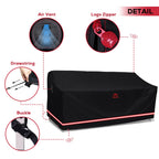 Turtle Life Patio Sofa Cover, Outdoor Heavy Duty Durable Uv Water Resistant Anti-Fading Loveseat Cover With 2 Upgrade Air Vents And 2 Buckles, Black, 60' W X 35' D X 35' H