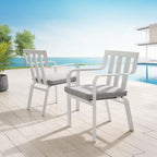 Modway Baxley Aluminum Set Of 2 Patio Armchair With White Gray Eei-3961-Whi-Gry