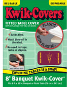 Collegiate Kwik-Covers Rectangle Plastic Table Covers, Bundle Of 2 (Arizona State University, 8')