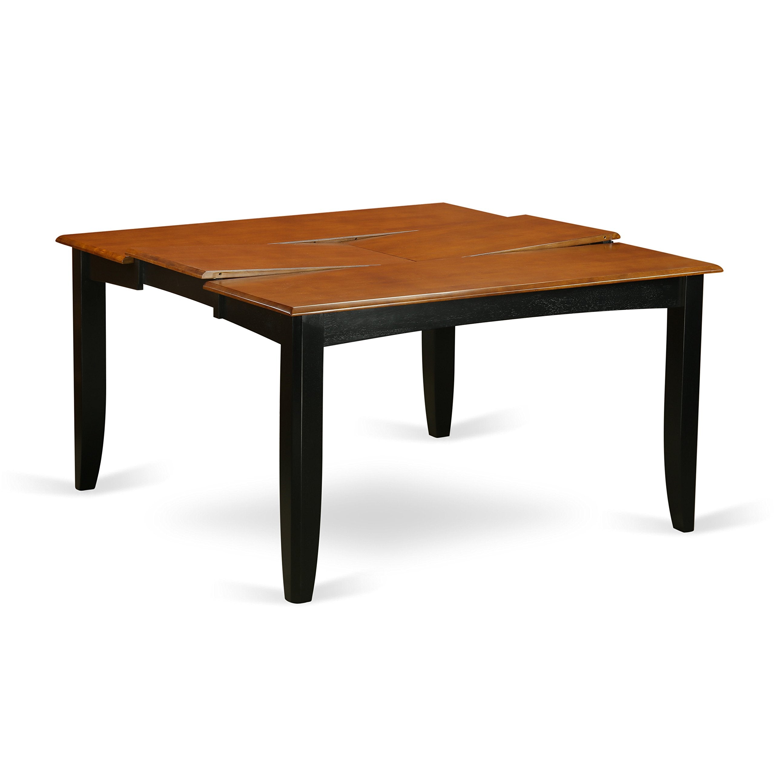 East West Furniture PARF9-BCH-C 9 Piece Dining Table Set Includes a Square Dinner Table with Butterfly Leaf and 8 Linen Fabric Dining Room Chairs, 54x54 Inch, Black & Cherry