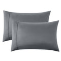 Bedsure King Size Pillow Cases Set Of 2 - Dark Grey Polyester Microfiber Pillowcases 2 Pack, Super Soft Pillow Case Cover With Envelop Closure, 20X36 Inches